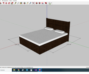3D модель Двухспальная кровать 175см*220см