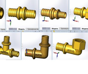 3D модель Фитинг натяжной (гильзы, заглушки, муфты, тройники, уголки)