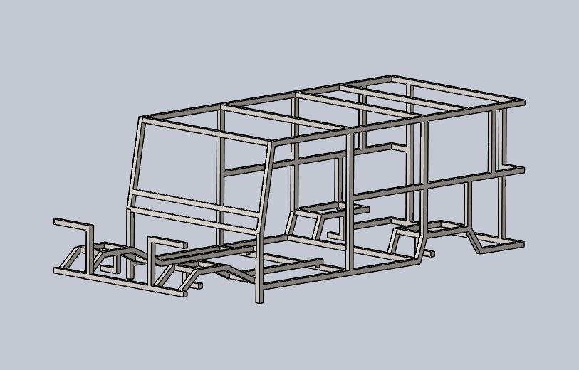 3D модель Расчет на собственные колебания каркаса кузова легкового автомобиля КОМАР