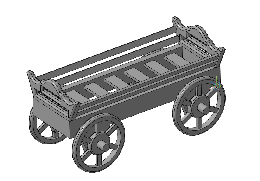 3D модель Тележка садовая декоративная