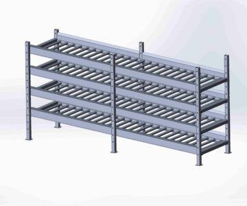 3D модель Стеллаж-накопитель роликовый универсальный производственный