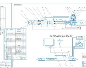 Чертеж Расчёт автомобиля с разработкой реечного рулевого механизма с гидроусилителем