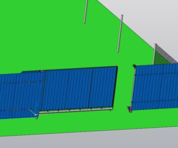 3D модель Откатные ворота по схеме Якселя