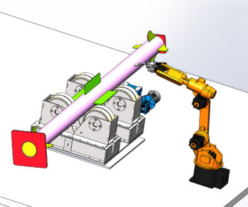 3D модель Концепт роботизированной сварки колонны