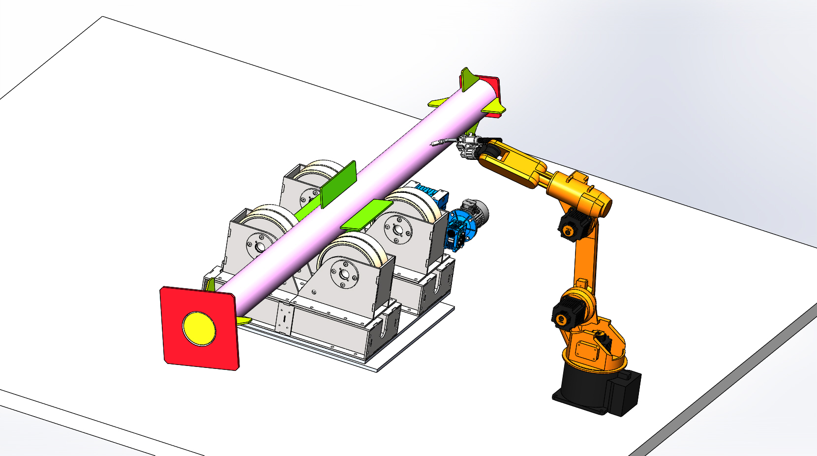 3D модель Концепт роботизированной сварки колонны