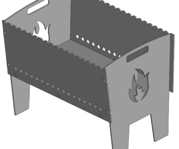 3D модель Мангал разборный и раскрой на плазму