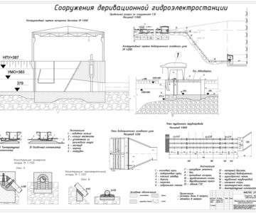 Чертеж Деривационная гидроэлектростанция