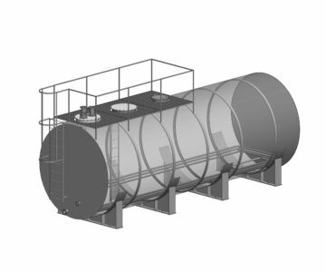3D модель Резервуар горизонтальный одностенный стальной V=75м3