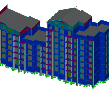 3D модель Расчетная модель панельного здания RFEM