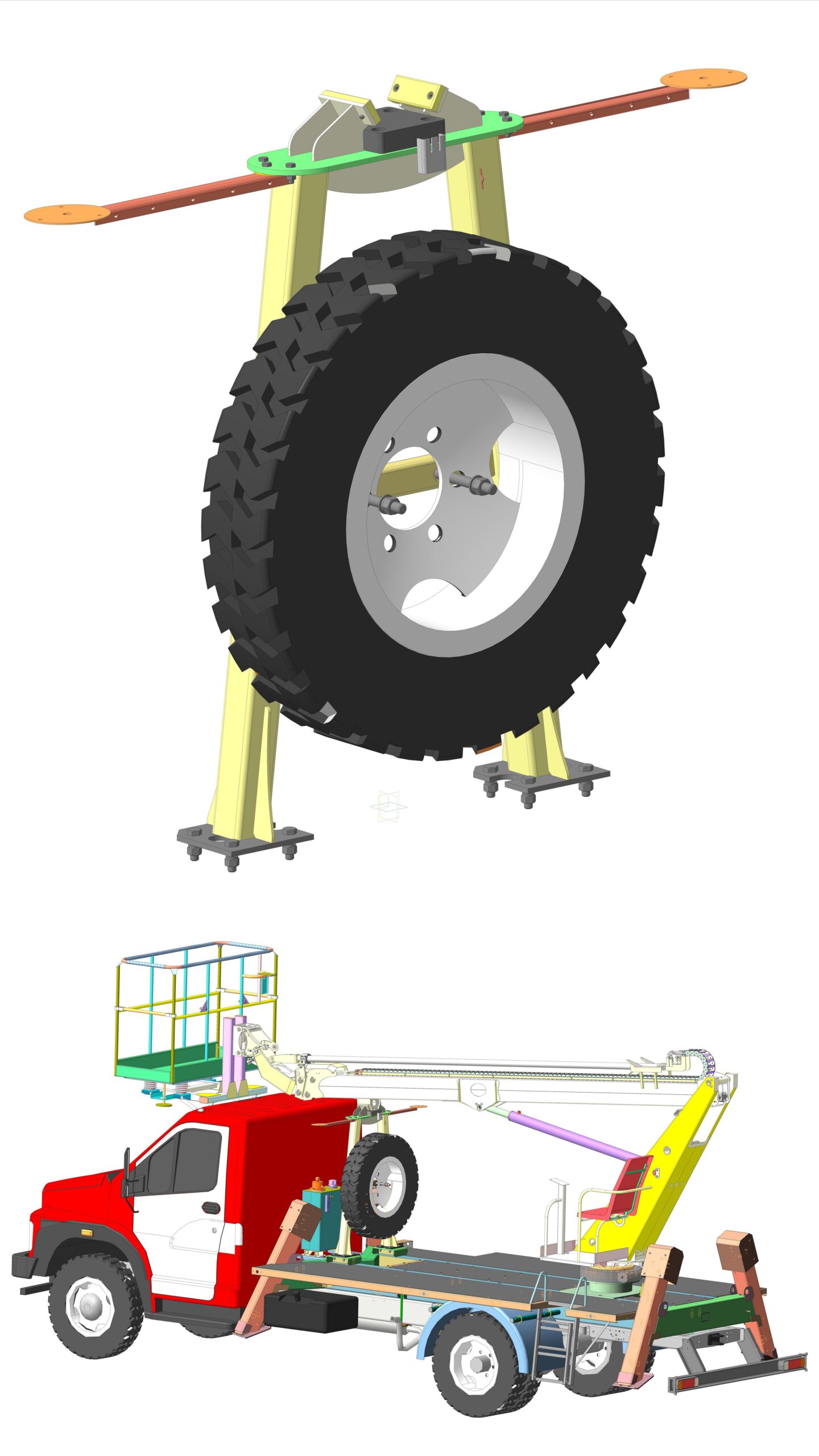 3D модель Опорная стойка стрелы АГП 3D Модель