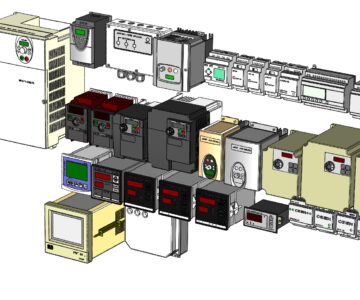 3D модель Набор приборов контроля и регулирования для шкафов и пультов управления