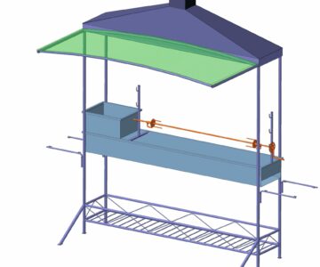 3D модель Мангал с козырьком и вертелом