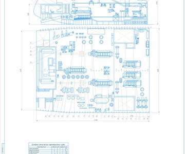 Чертеж Машинное помещение судна
