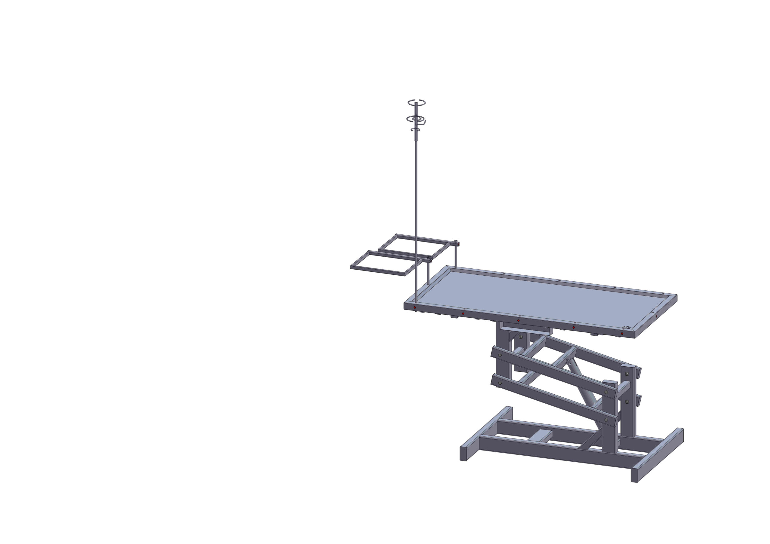3D модель Хирургический стол для ветеринарии 1340х650 с регулировкой по высоте