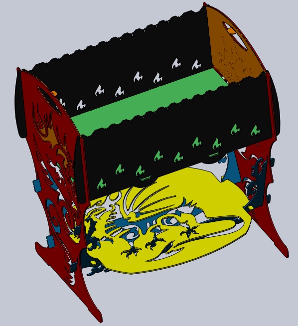 3D модель Разборной мангал Дракон