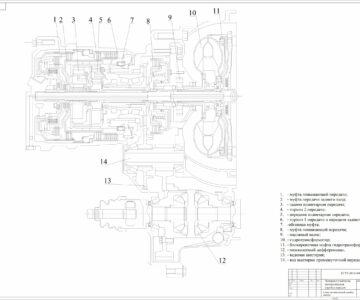 Чертеж Четырехступенчатая автоматическая коробка передач