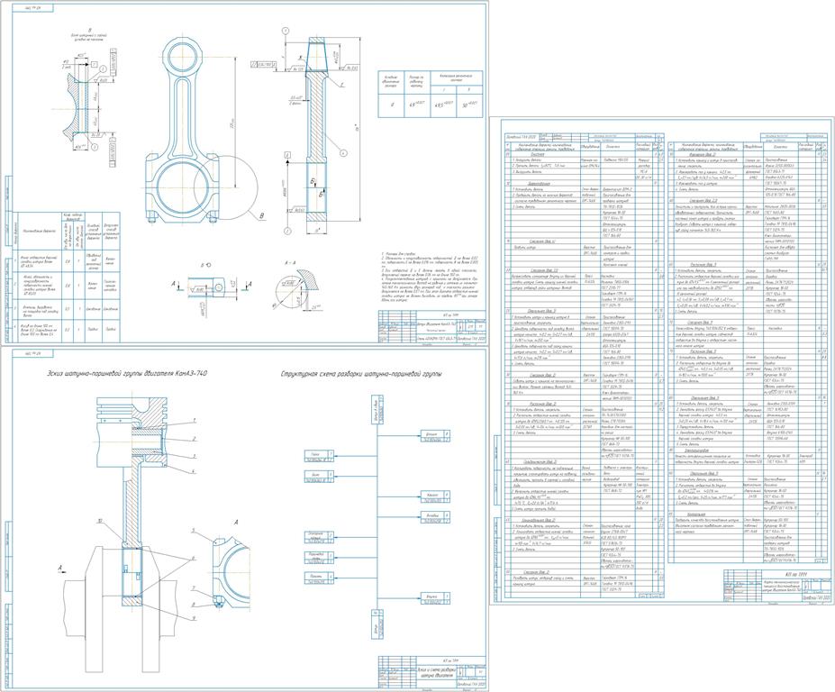 Чертеж Разработка технологического процесса восстановления шатуна двигателя автомобиля КамАЗ