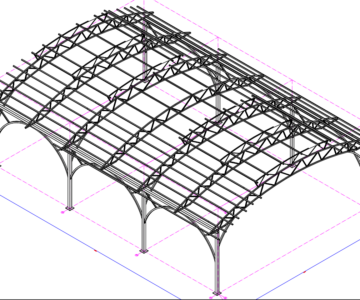 3D модель Навес дуговой 18*12м