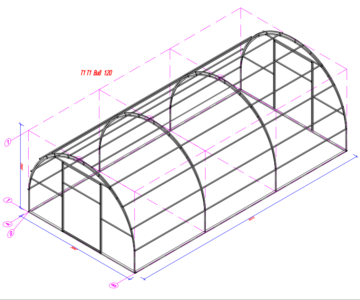 3D модель Теплица дуговая