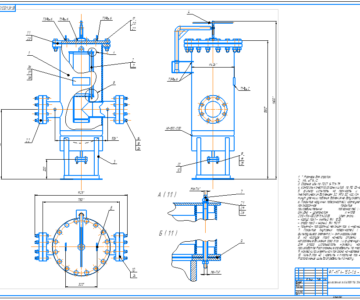 Чертеж Фильтр стальной газовый DN150 PN16 250мкм