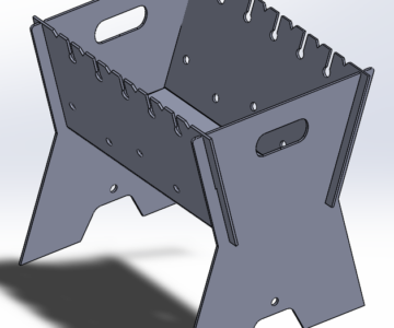 3D модель Мангал разборный 420х420х345 мм
