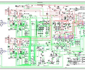 Чертеж Развернутая тепловая схема ПГУ-325