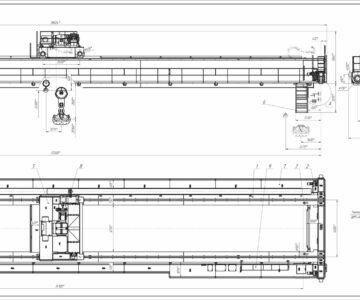 Чертеж Кран мостовой электрический двухбалочный 70/12,5-А3-37,2-20,3/22,3-380 У3