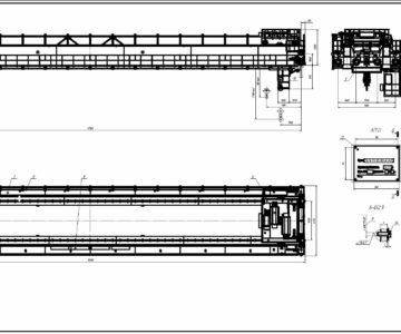 Чертеж Кран мостовой электрический двухбалочный 50/10-37,5-18,5/20,5-А4 УХЛ3