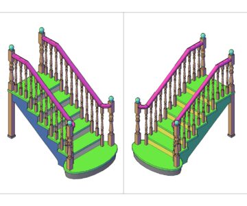 3D модель Выставочная лестница