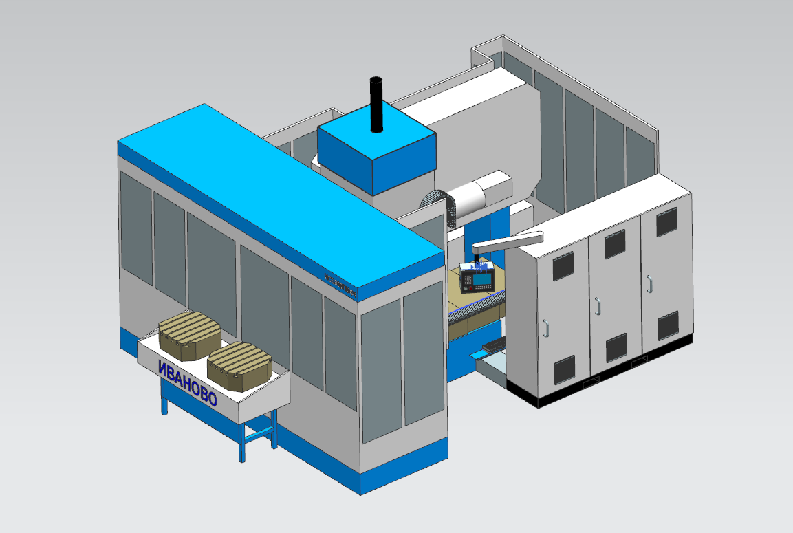 3D модель Высокоскоростной обрабатывающий центр  ИСБ-800ПМФ4