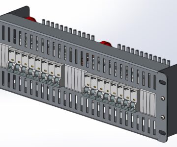 3D модель Панель распределительная 3U 19" 24мод, до 250А