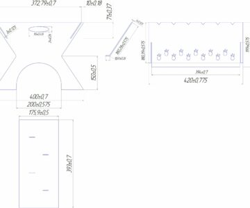 Чертеж Мангал разборный гидроабразивная резка
