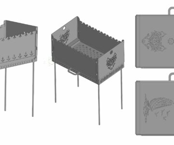 3D модель Мангал-чемодан 3 варианта