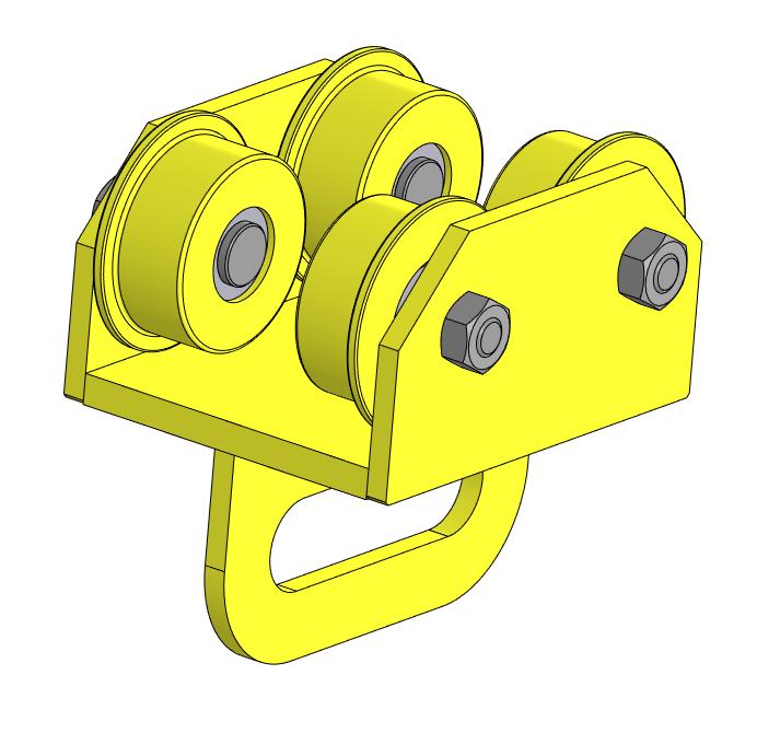 3D модель Каретка для передвижения по двутавру 14Б1