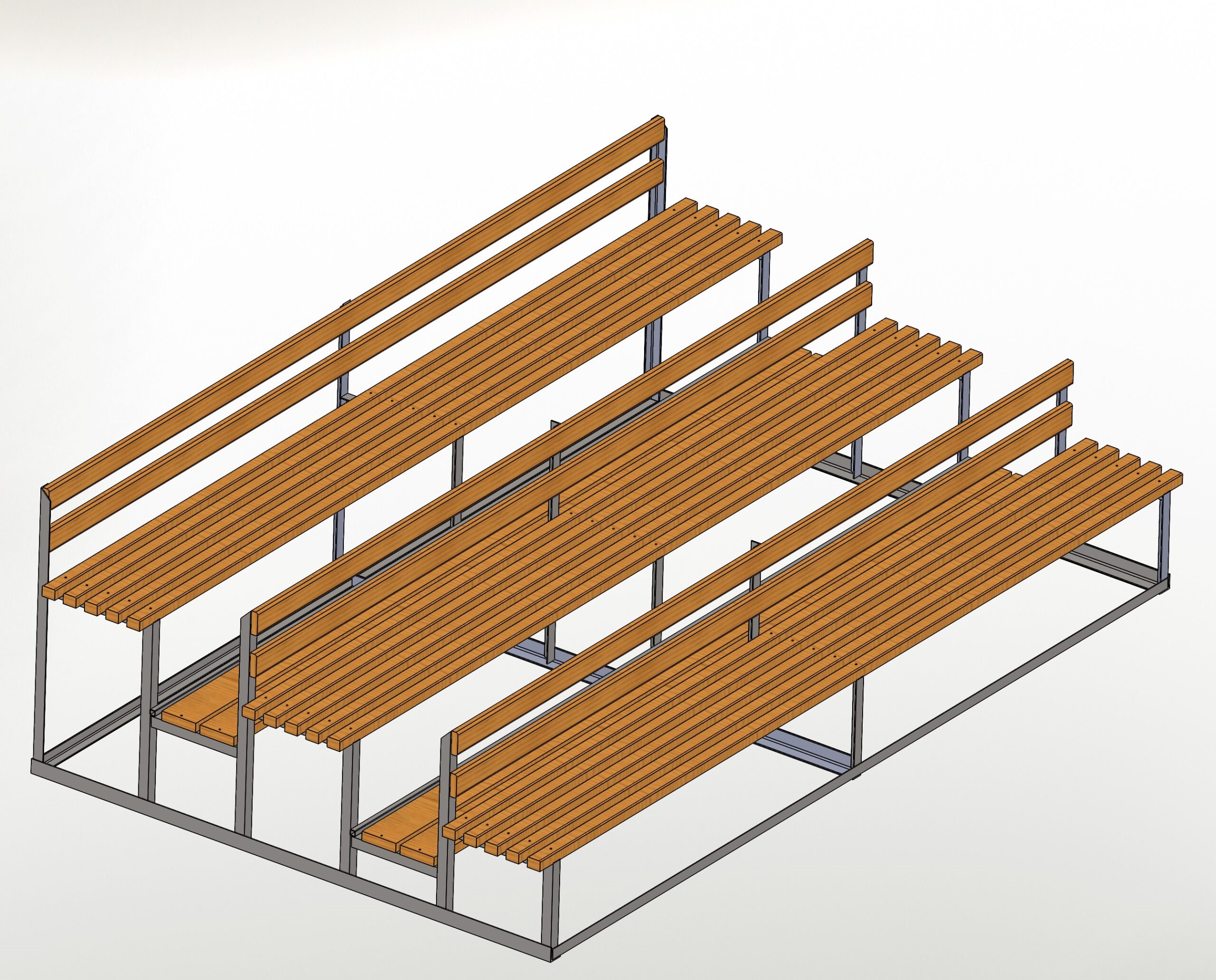 3D модель 3-ех ярусная скамейка