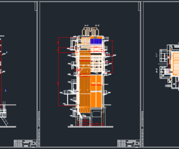 Чертеж Котел Е-170-3,5-420 КГТ шахматное расположение головок