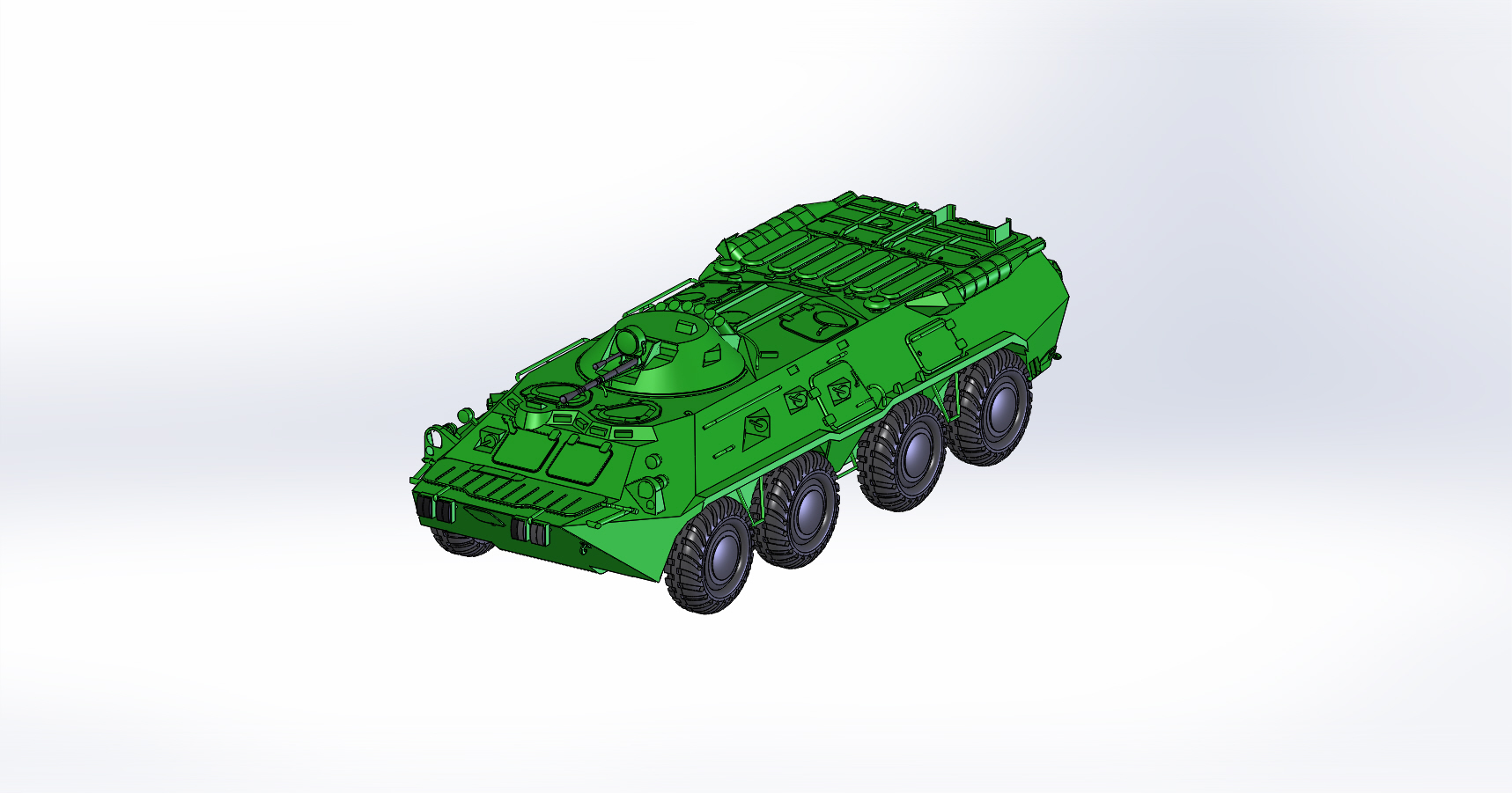 3D модель 3D модель БТР-80 выполненный одной деталью