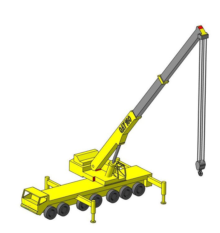 3D модель Кран автомобильный XCMG QAY-160. (г/п=160 т.) Простая 3D модель в масштабе 1:1