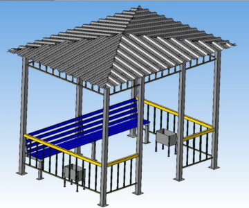 3D модель Курилка 3х2,2х2,74 м