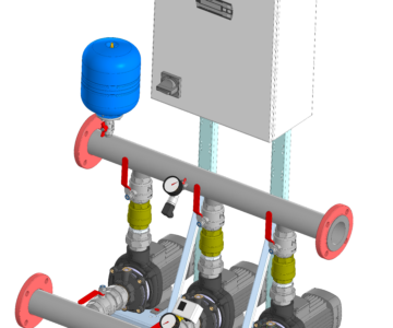 3D модель Насосная установка водоснабжения, повышения давления. Насосы GRUNDFOS CM15-1