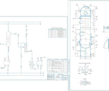 Чертеж Проектирование установки для абсорбции аммиака водой.