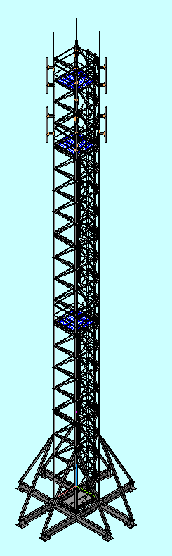 3D модель Башня радиосвязи на пригрузах Н=25м.