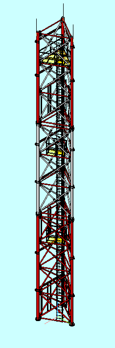 3D модель Башня Н=30м для крепления вертикальных стволов дымоходов.