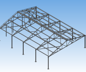 3D модель 3D Модель ангара размерами 23.4х17.6м.