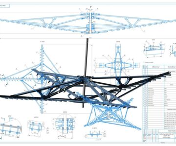 3D модель Гребное устройство радиального сгустителя 16м