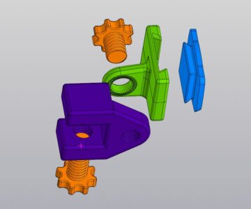 3D модель Струбцина крепления башмака штатива ECS-3570