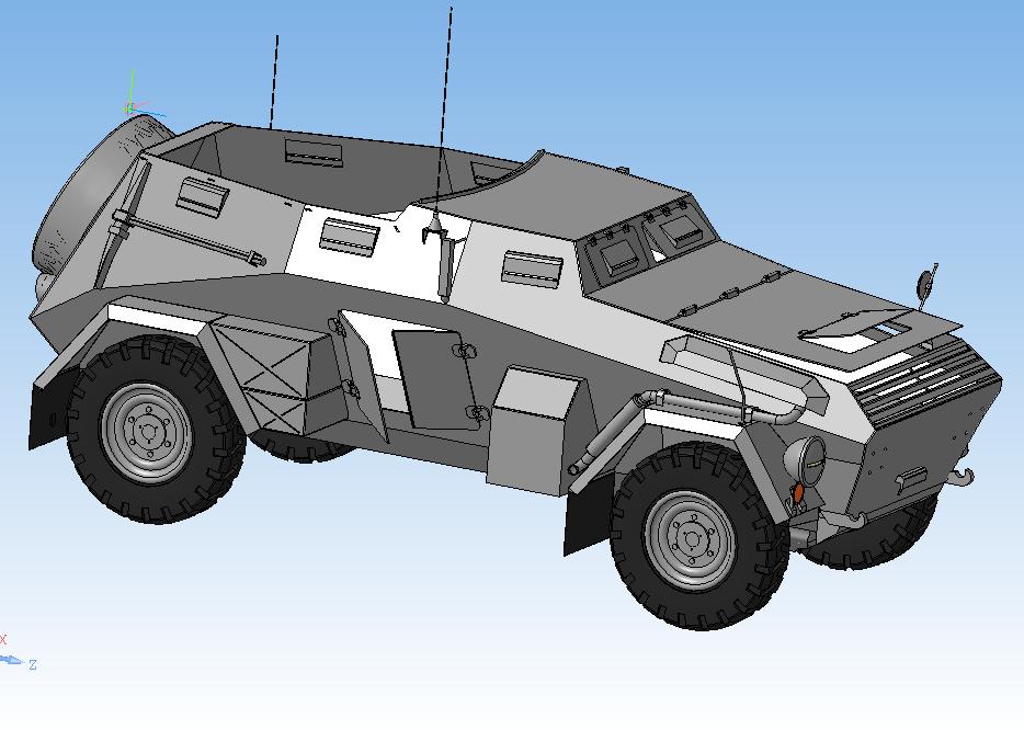 3D модель Штабной бронированный невооружённый автомобиль Sd.Kfz.247 Ausf.B