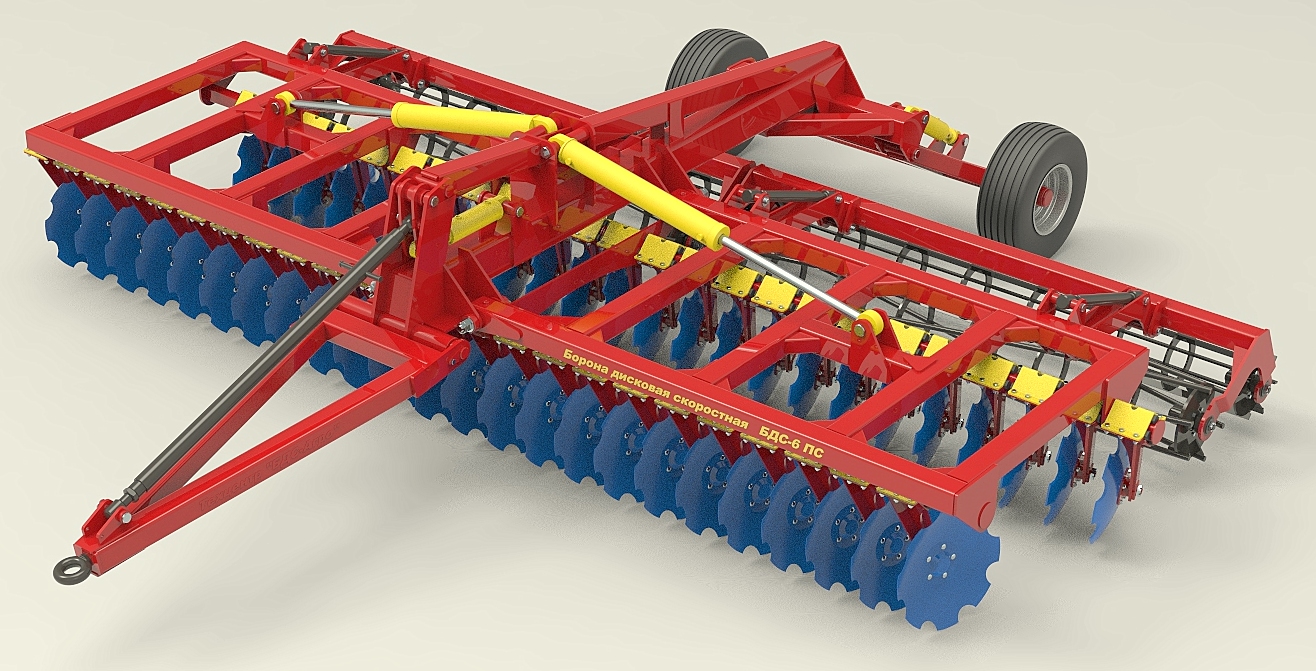 3D модель Борона дисковая скоростная БДС-6ПС
