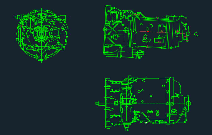 Чертеж Габаритный чертеж КПП ZF16S151