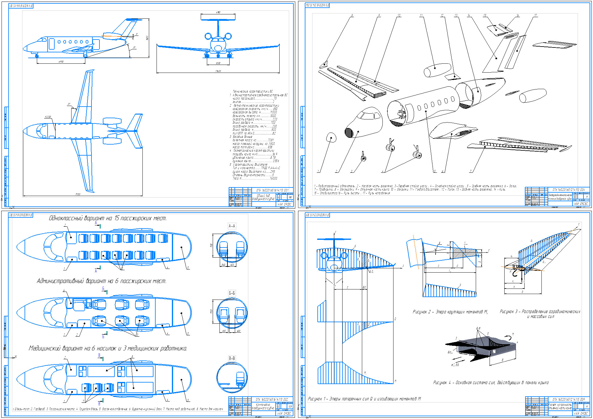 Чертеж Проектирование административного среднемагистрального воздушного судна